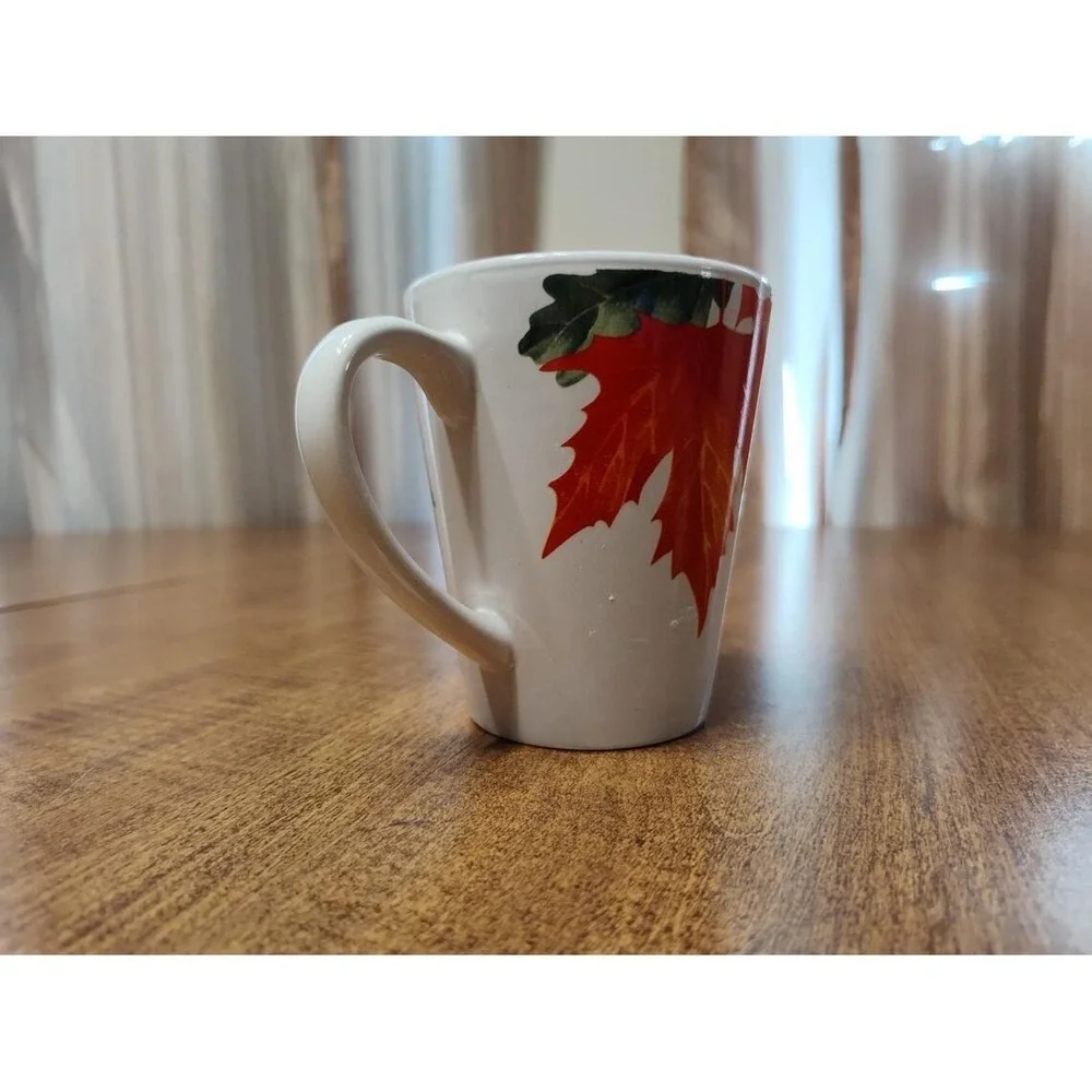 Handmade Autumn Maple Leaves 10 oz Pumpkin Spice Two Wick Mug Candle OOAK B22